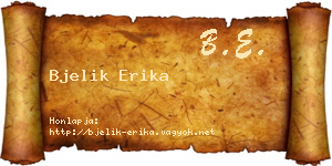 Bjelik Erika névjegykártya
